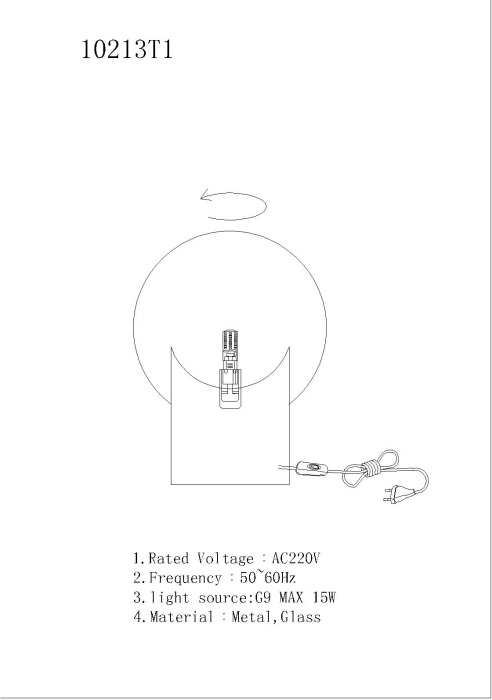 Интерьерная настольная лампа Golden 10213T/1-D200 MGL-WH iLamp фото