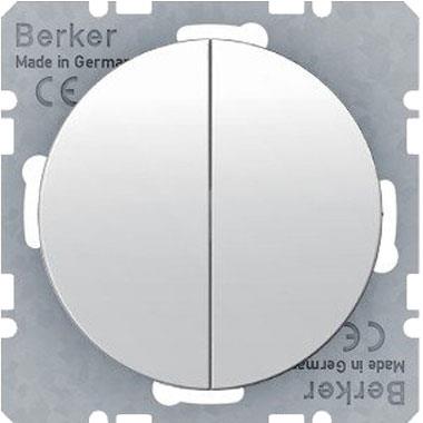 Выключатель 2-кл Berker R-серия Полярная белизна 303808+16232089 фото
