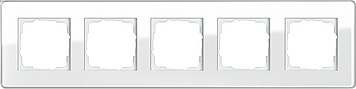 0215512 Рамка Esprit Glass C Белое стекло 5-постовая Gira фото