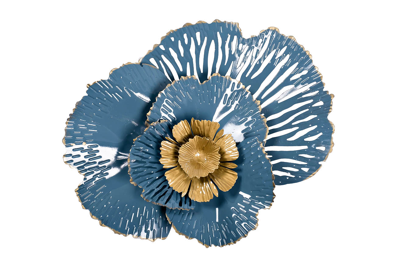 Декор настенный"Цветок"золотисто-голубой 38,1*50,8*8,3 Garda Decor 37SM-0844 фото