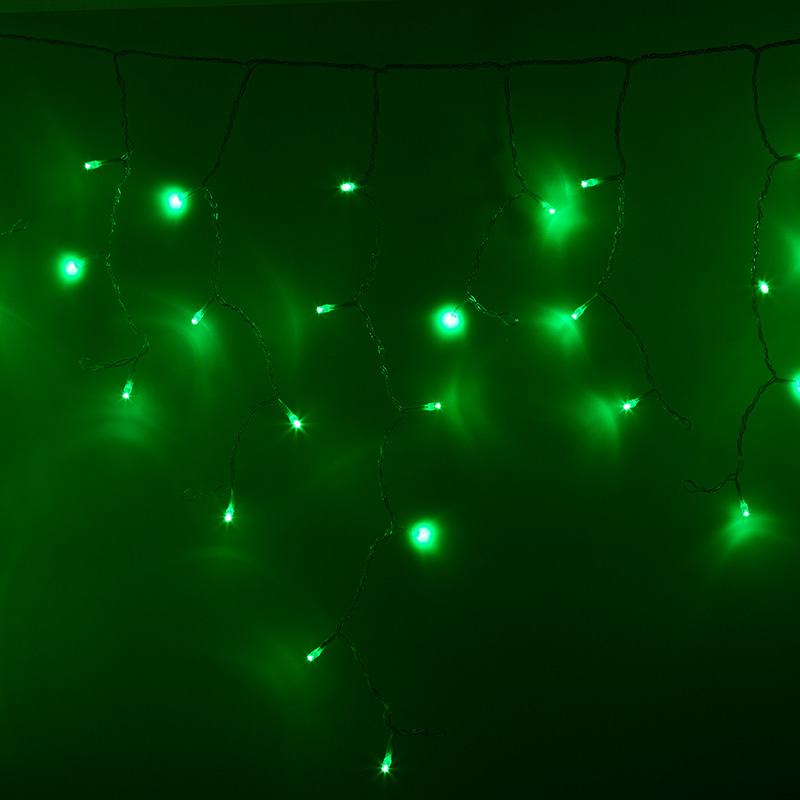 Гирлянда Айсикл (бахрома) светодиодный, 4,8 х 0,6 м, прозрачный провод, 230 В, диоды зеленые, 176 LED NEON-NIGHT NEON-NIGHT 255-144 фото