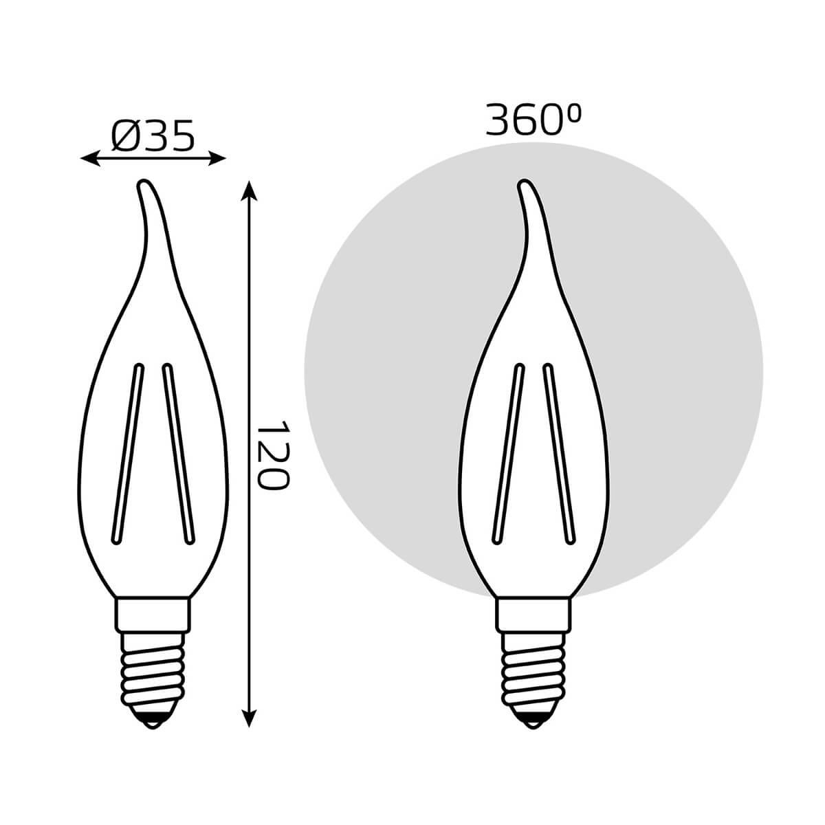 Светодиодная лампа Gauss Filament Candle tai E14 7W 2700K 104801107 фото