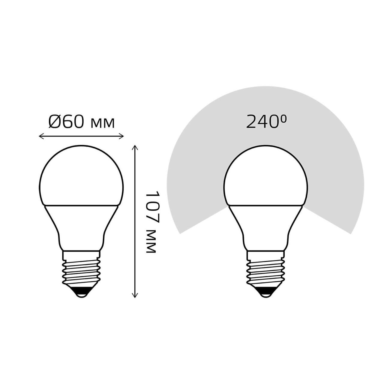 Светодиодная лампа Gauss Elementary A60 10W E27 4100K 23220 фото
