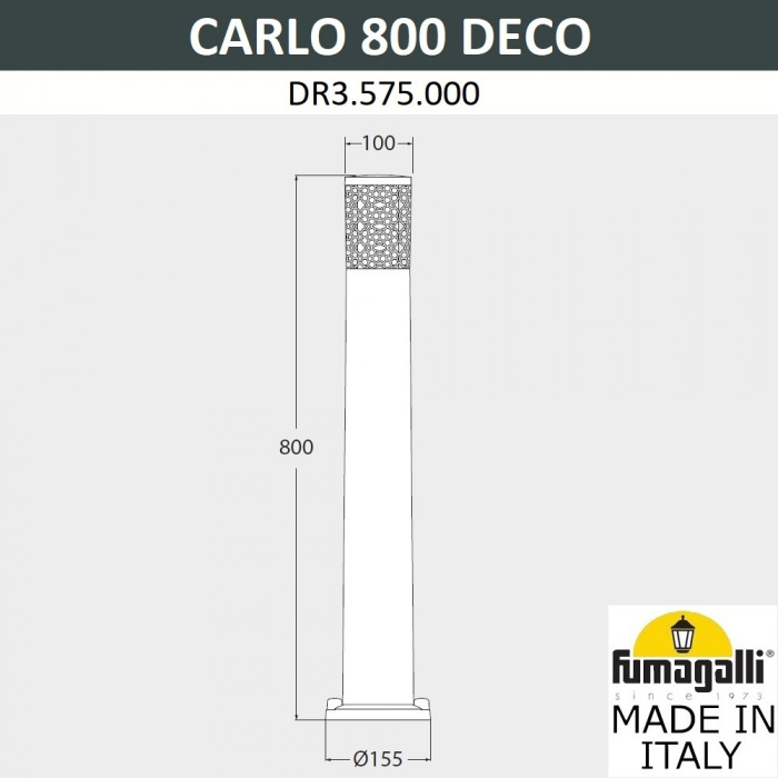 Наземный светильник Carlo Deco DR3.575.000.WXU1L Fumagalli фото