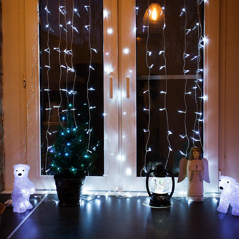 Декоративный фонарь с эффектом снегопада и подсветкой Снеговики, Белый NEON-NIGHT 501-061 фото