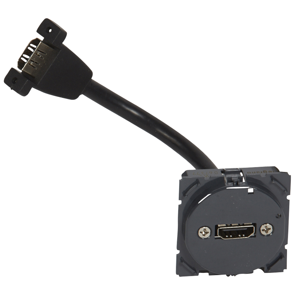 067377 Розетка аудио/видео HDMI тип A с кабелем для подключения - Программа Celiane Legrand фото
