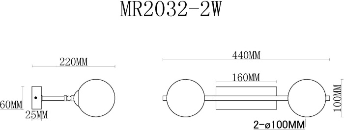 Настенный светильник Valency MR2032-2W MyFar фото