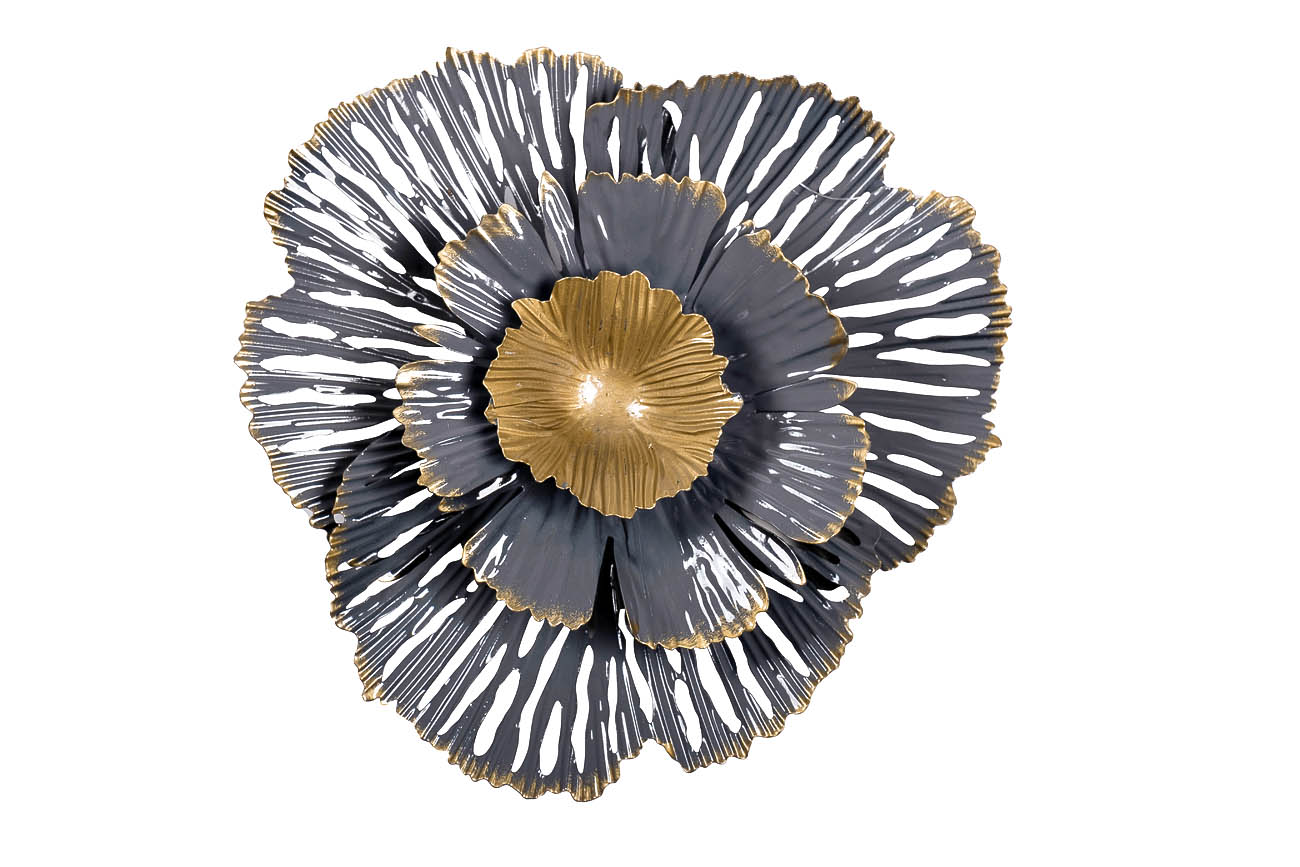 Декор настенный Цветок золотисто-серый 23,5*23,5*6,4 Garda Decor 37SM-0850 фото