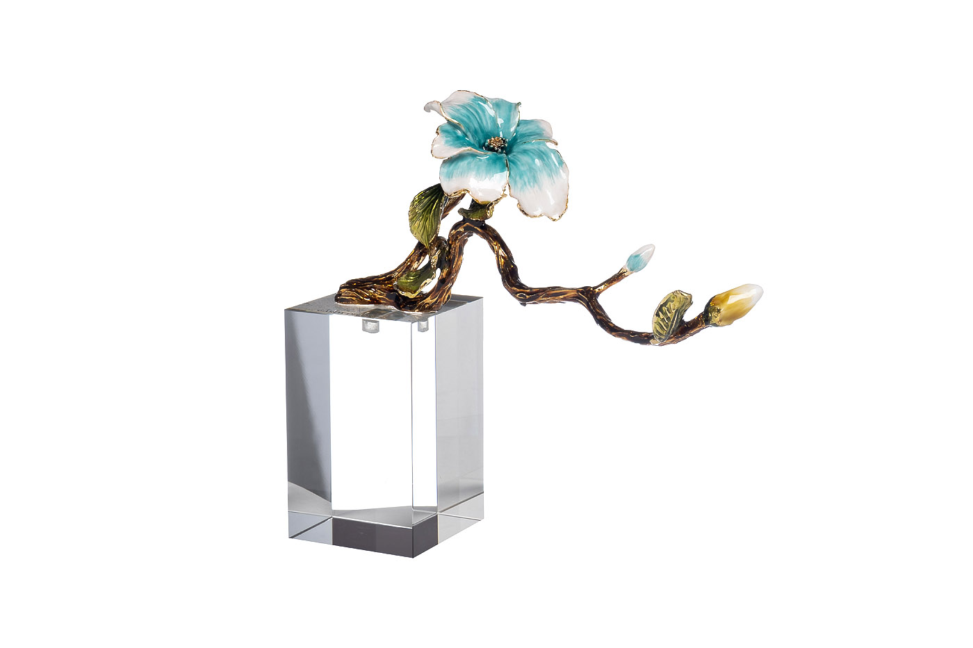 Декор настольный "Ветви с голубым цветком" 29*8*25см Garda Decor 55RD4374 фото