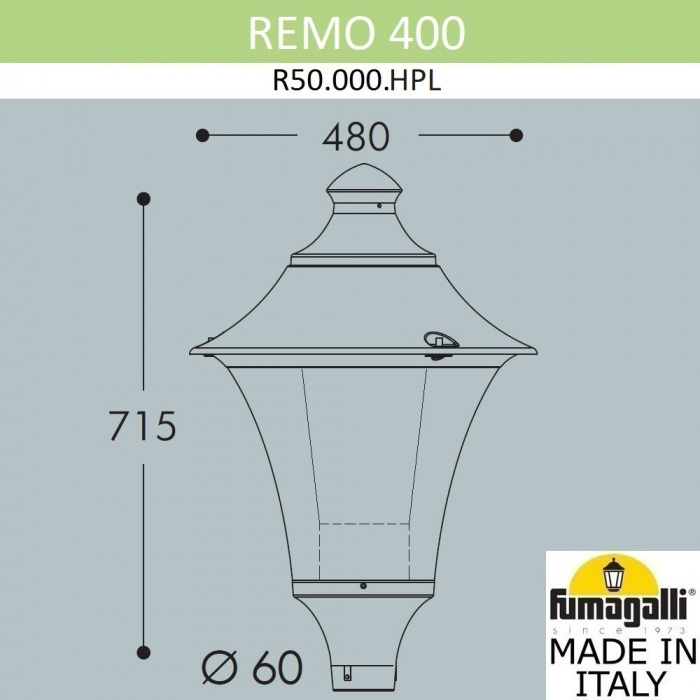 Наземный светильник Remo R50.000.000.LXE27 Fumagalli фото