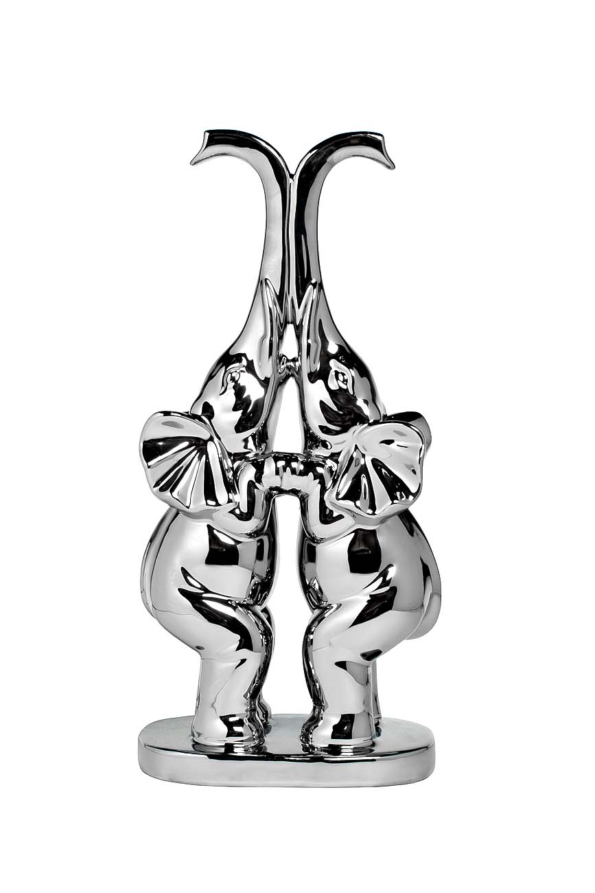 Статуэтка "Набор слонов" серебро 16,5х9х32,5 см Garda Decor 10K9483B фото