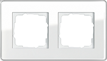 0212512 Рамка Esprit Glass C Белое стекло 2-постовая Gira фото
