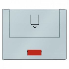 16417104 Hакладка карточного выключателя для гостиниц с оттиском и красной линзой цвет: стальной, лак K.5 Berker фото
