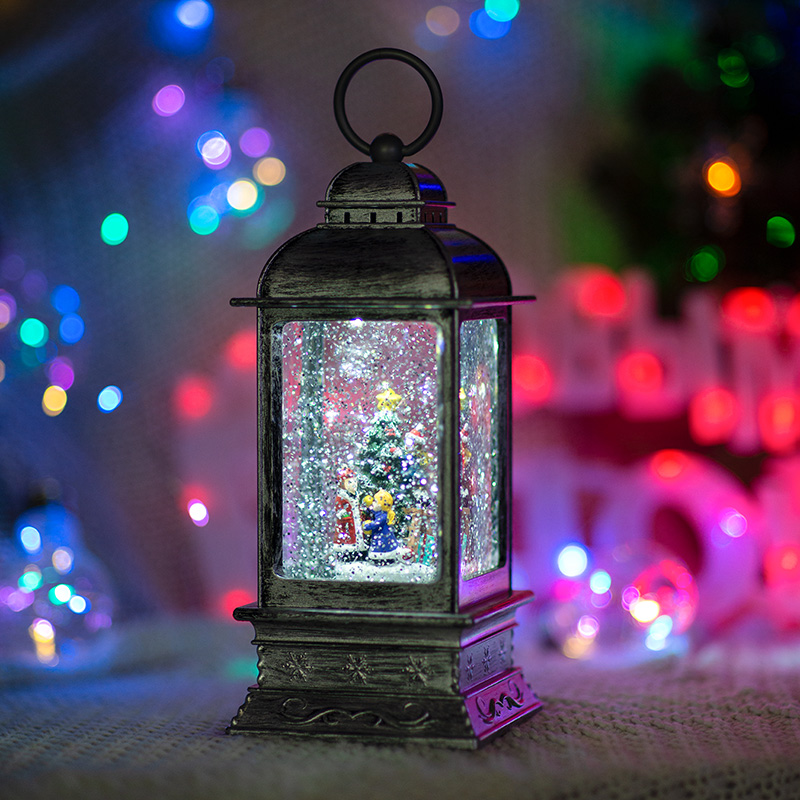 Декоративный фонарь с эффектом снегопада и подсветкой Рождество, белый NEON-NIGHT 501-065 фото