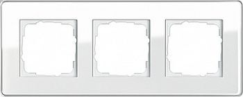 0213512 Рамка Esprit Glass C Белое стекло 3-постовая Gira фото
