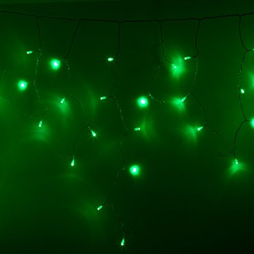 Гирлянда Айсикл (бахрома) светодиодный, 4,8 х 0,6 м, прозрачный провод, 230 В, диоды зеленые, 176 LED NEON-NIGHT NEON-NIGHT 255-144 фото