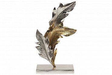 Декор "Листья" металлический золото/хром 27*10*48см Garda Decor 71PN-1836 фото