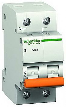 11218 Автоматический выключатель ва63 1п+н 50A C 4,5 ка, болгария/италия , Schneider Electric фото