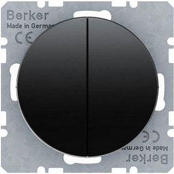 Выключатель 2-кл Berker R-серия Черный 3035+16232045 фото