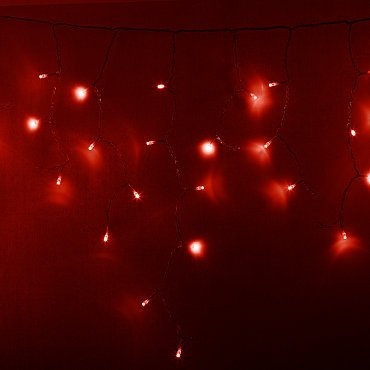 Гирлянда Айсикл (бахрома) светодиодный, 4,8 х 0,6 м, прозрачный провод, 230 В, диоды красные, 176 LED NEON-NIGHT NEON-NIGHT 255-142 фото