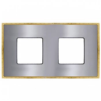 FD01432CBOB Рамка Belle Epoque Metal Bright gold / Bright chrome 2-постовая гор/верт. Fede фото