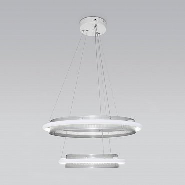 Умный подвесной светильник Eurosvet Imperio a054087 90241/2 белый/ серебро Smart фото