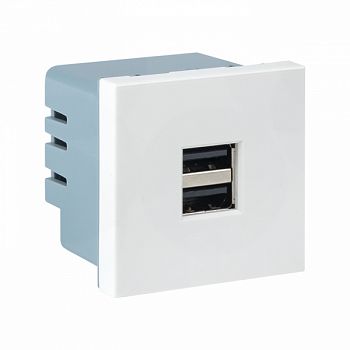 Розетка USB, сила тока 2.1 А (2 гнезда) без индикатора EKF Стокгольм E2MR2-20USB-10 фото