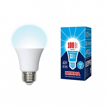 Лампочка светодиодная LED-A60-11W/NW/E27/FR/NR картон Volpe фото