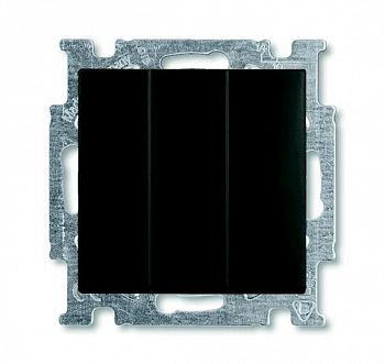 1012-0-2173 (106/3/1 UC-95-), Механизм 3-клавишного, 1-полюсного выключателя, с клавишей, 16 А / 250 В, серия Basic 55, цвет chateau-black, ABB фото
